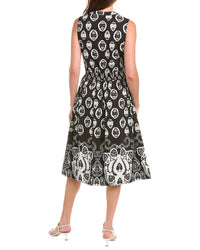 T Tahari Smocked Waist Midi Dress