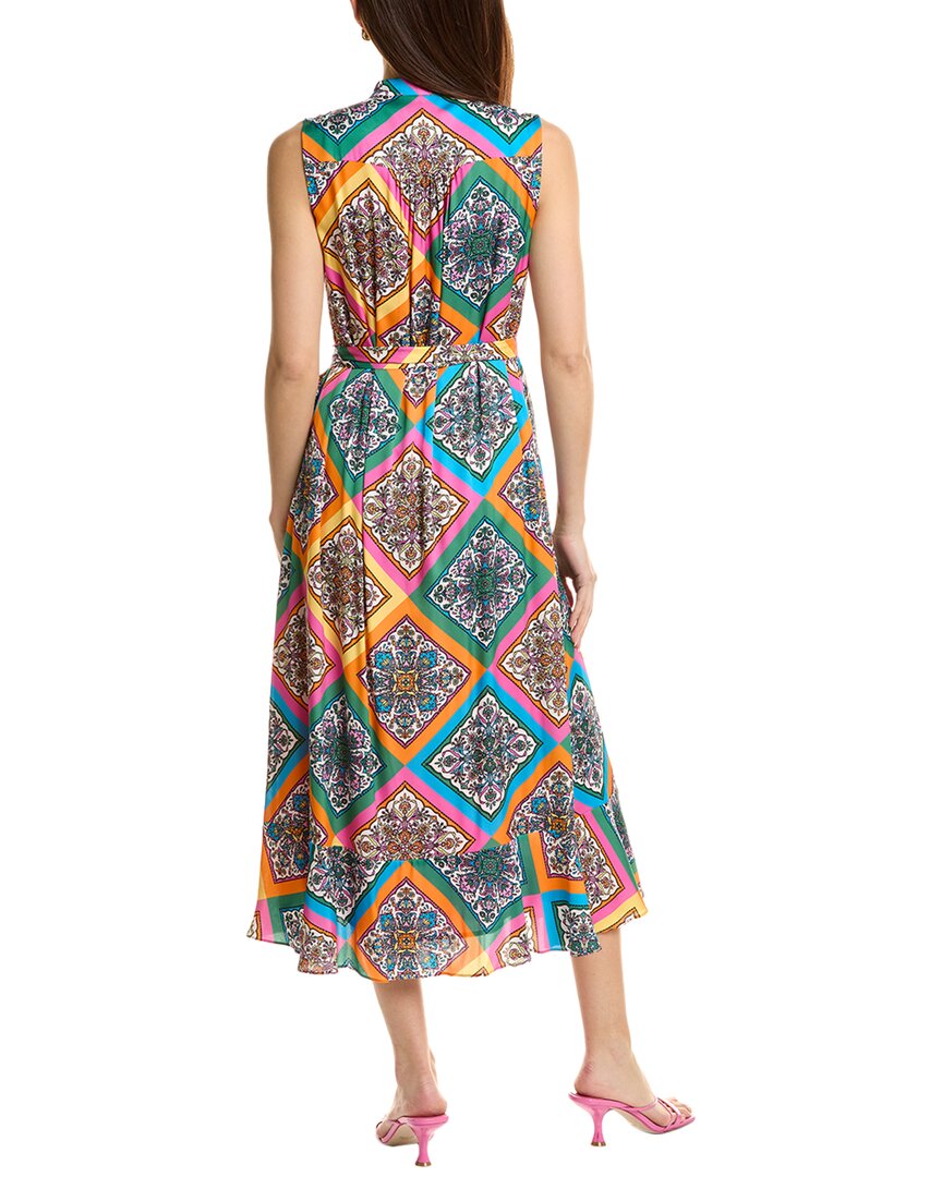 Elie Tahari Pleated Silk-Blend Maxi Dress