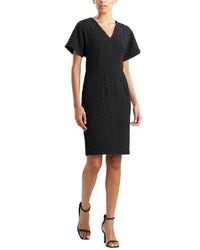 Natori Crinkle Dolman Sleeve Dress Black