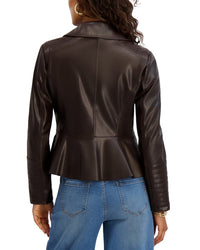 Kensie Kensie Peplum Moto Jacket