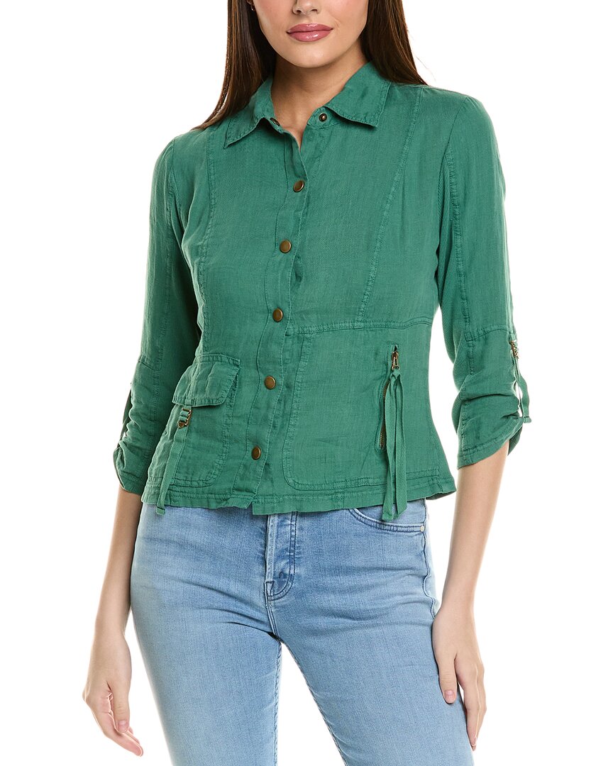 Xcvi Waldron Linen Jacket Green