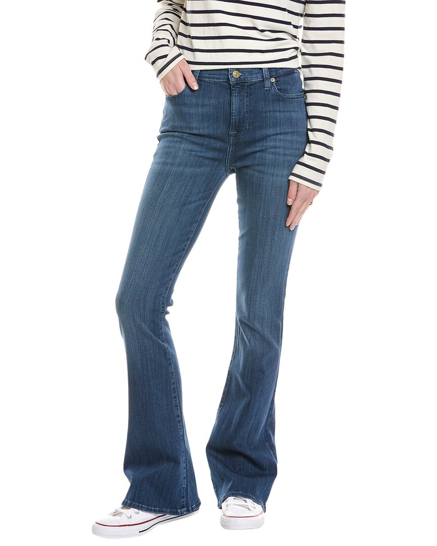 7 For All Mankind Ali High-Waist Neptune Classic Flare Jean Blue