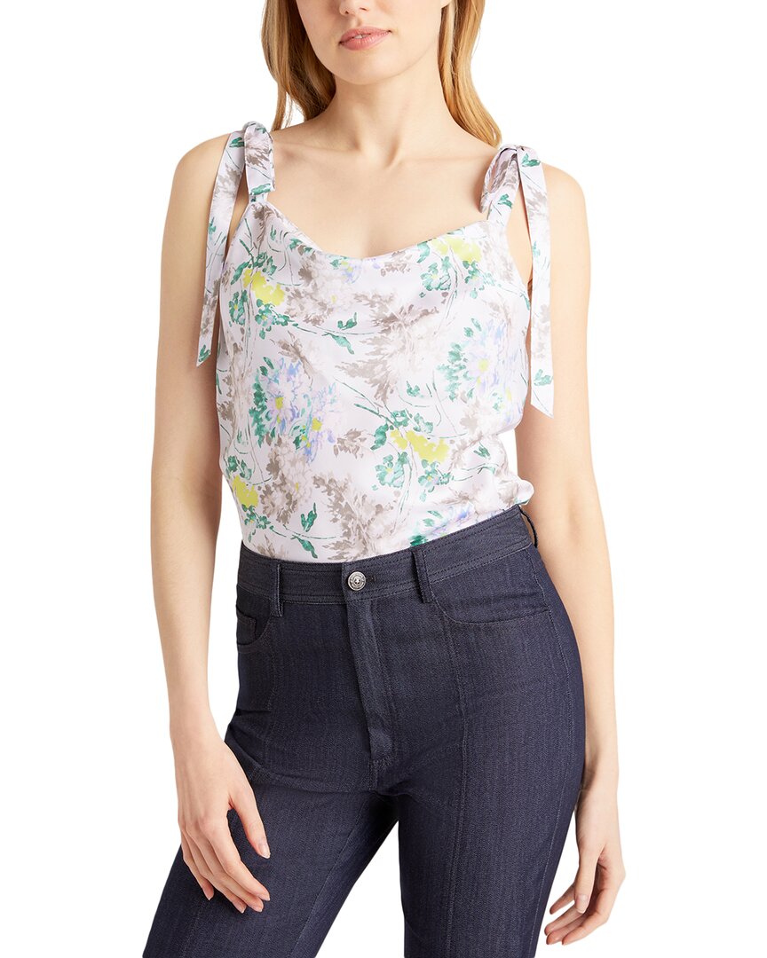 Cinq À Sept Light Washed Floral Tied Marta Cami