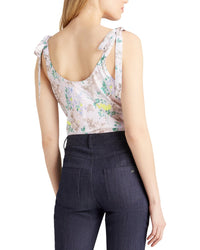 Cinq À Sept Light Washed Floral Tied Marta Cami