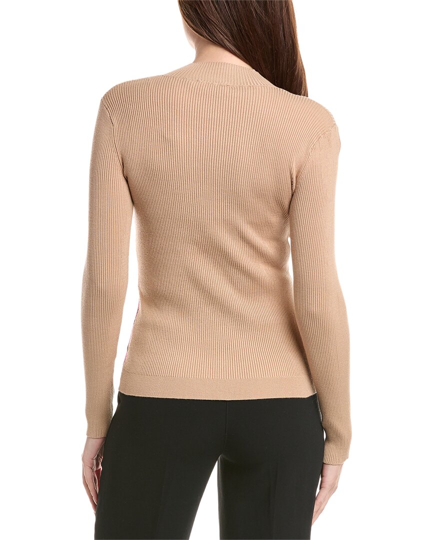 Elie Tahari Mock Neck Colorblock Top