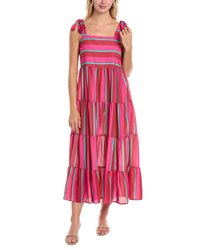 Madison Miles Tiered Midi Dress Pink