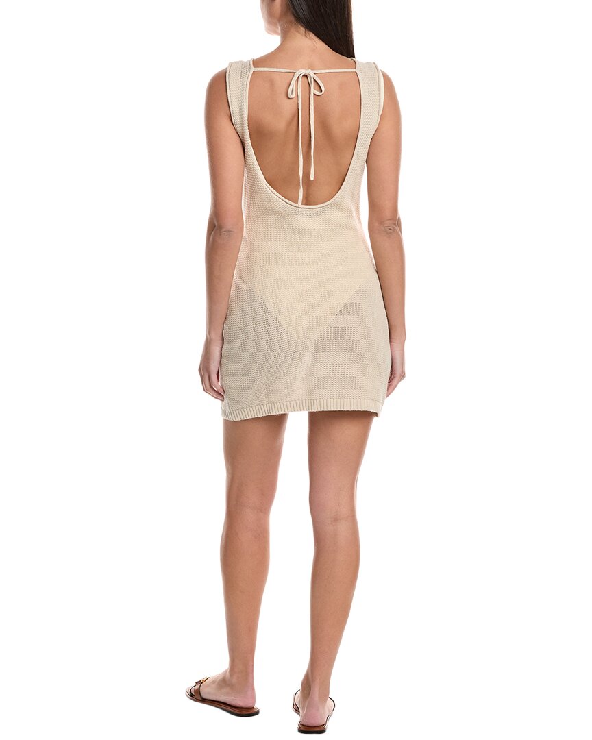 knee length dresses for ladies Linen Cotton Blend White Mini Dress | Effortless Elegance main image 0