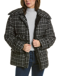 Apparis Malik Plaid Puffer Jacket Black