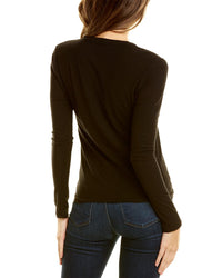 James Perse Womens Henley Top, 2, Black