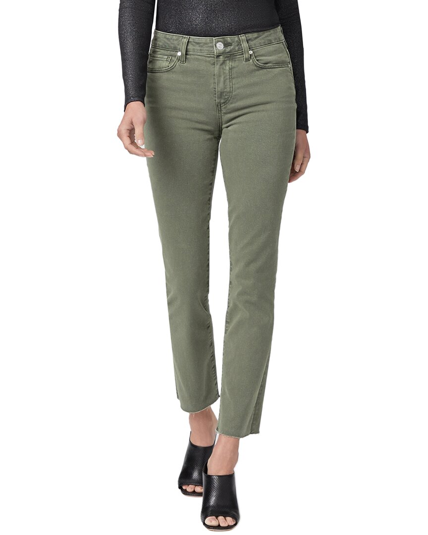 Paige Cindy Vintage Brushed Olive High Rise Straight Ankle Jean