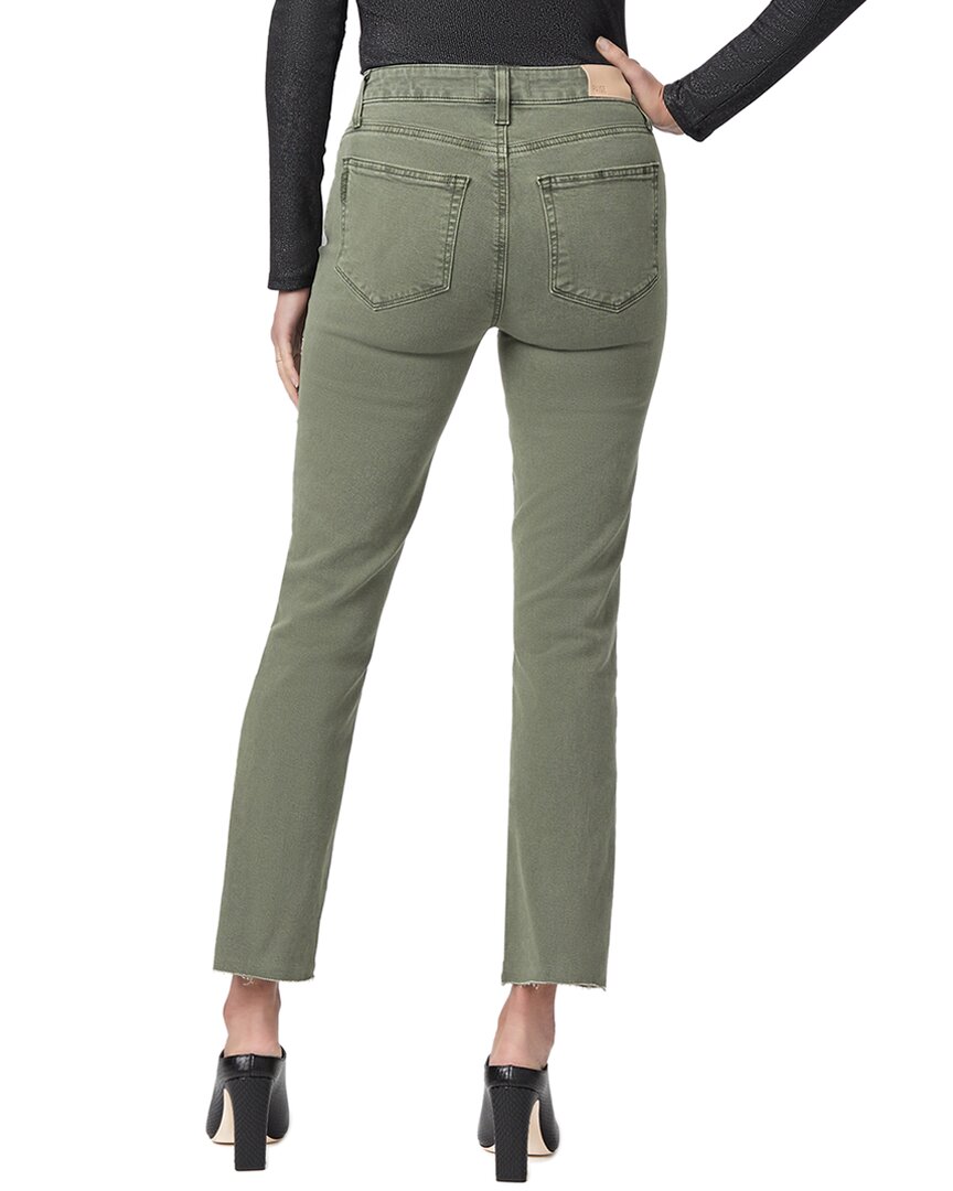 Paige Cindy Vintage Brushed Olive High Rise Straight Ankle Jean