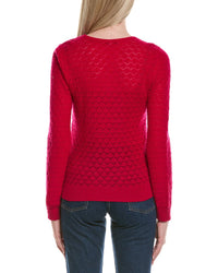 Sofiacashmere Pointelle Crewneck Wool & Cashmere-Blend Sweater