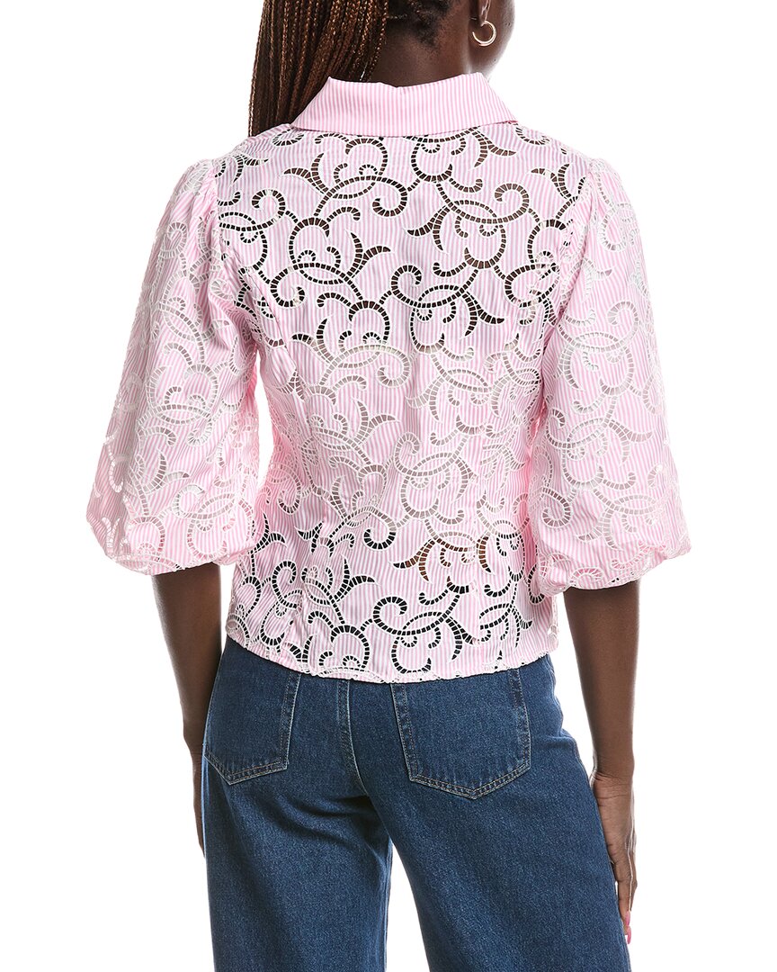 Gracia Gracia Floral Lace Puff Sleeve Top