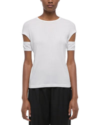 Helmut Lang Slash Shrunken Tee White