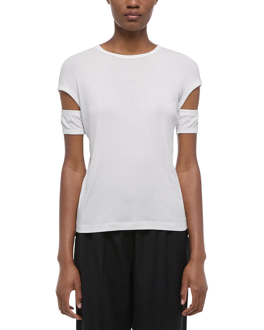 Helmut Lang Slash Shrunken Tee White
