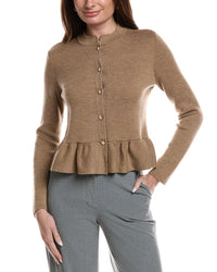 Bruno Magli Merino Wool Peplum Sweater Jacket