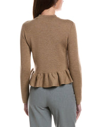 Bruno Magli Merino Wool Peplum Sweater Jacket