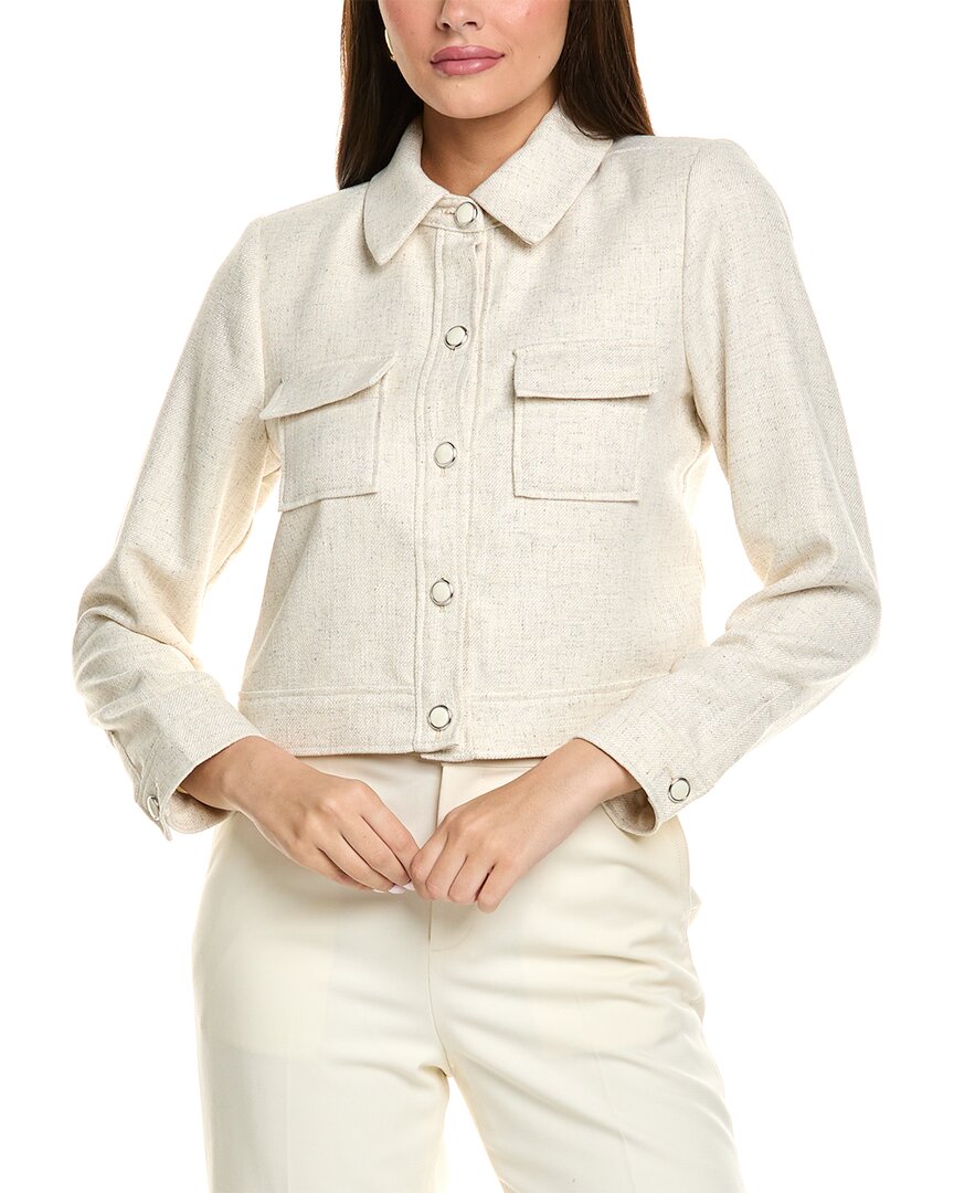 Tahari Asl Linen-Blend Jacket Beige