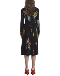 Lafayette 148 New York Embroidered Long Sleeve Fit & Flare