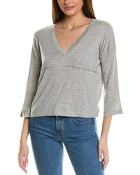 Autumn Cashmere Bell Sleeve Cashmere Sweater Grey Multi