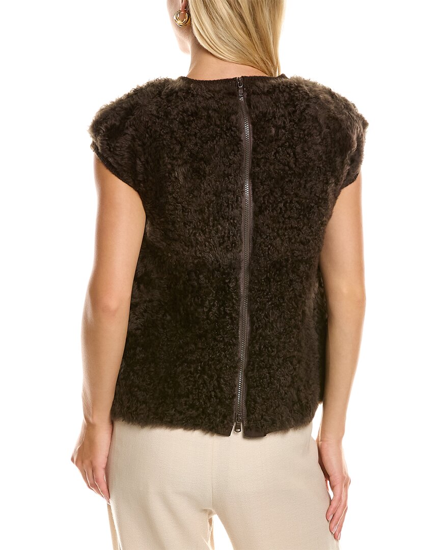Brunello Cucinelli Silk-Lined Shearling Top
