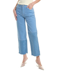 Ganni Reworked Forever Blue High Waisted Crop Jean 25" Waist Blue