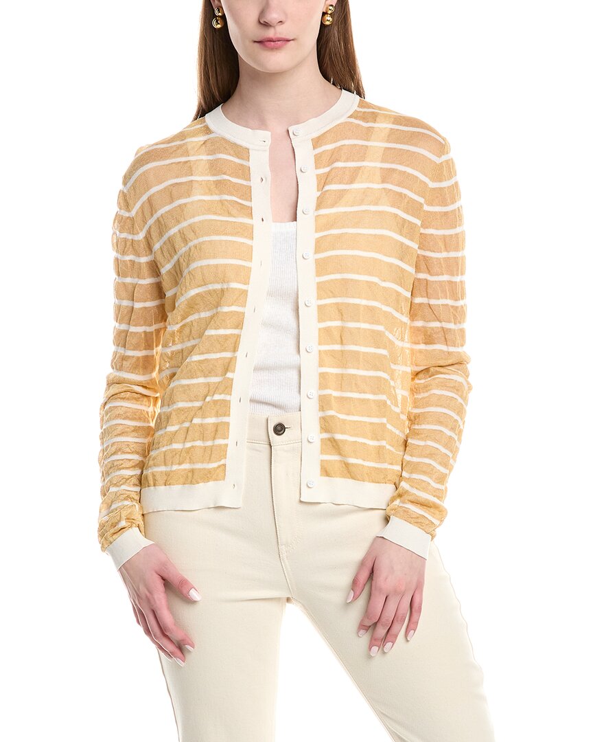 Lafayette 148 New York Crinkled Cardigan Beige
