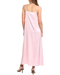 Point Satin Slip Dress
