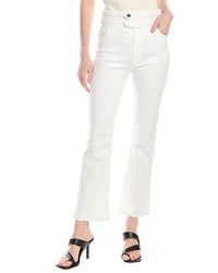 Derek Lam 10 Crosby Harlow Braided Waist Ecru Cropped Jean White