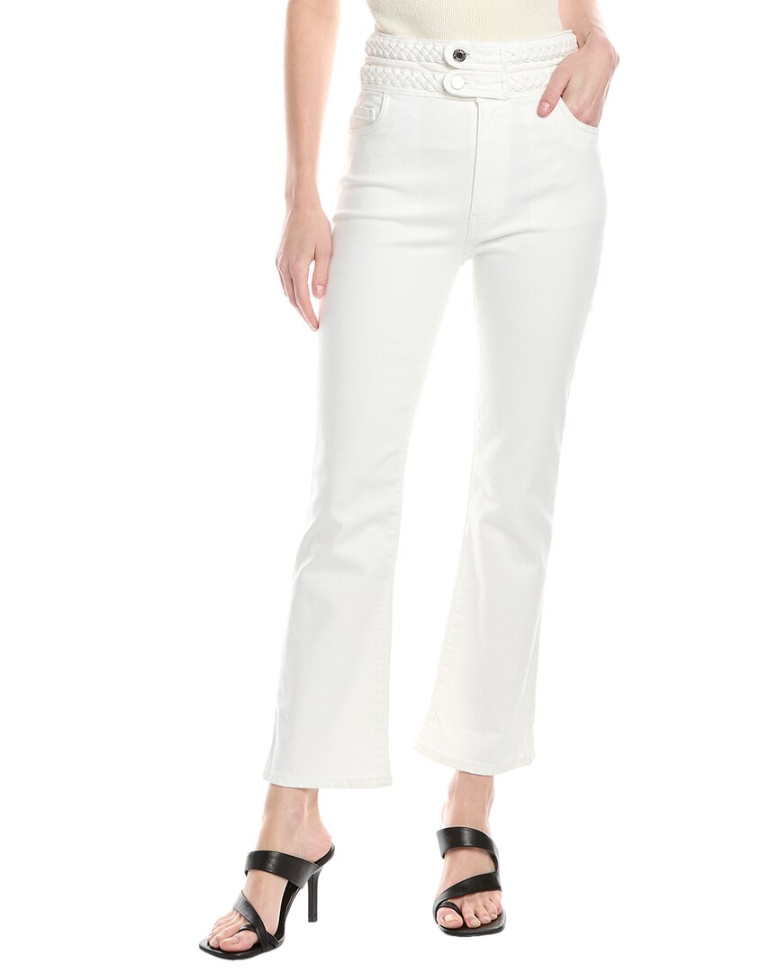 Derek Lam 10 Crosby Harlow Braided Waist Ecru Cropped Jean White