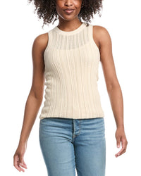 7 For All Mankind Mixed Stitch Sweater Tank Beige