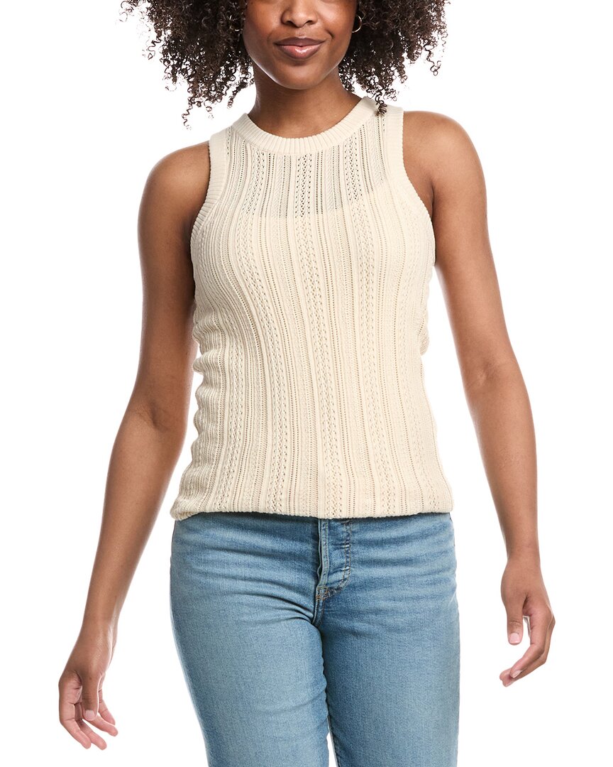 7 For All Mankind Mixed Stitch Sweater Tank Beige