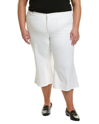Nydj Plus Patchie Major Wide Leg Capri Optic White Jean