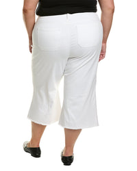 Nydj Plus Patchie Major Wide Leg Capri Optic White Jean