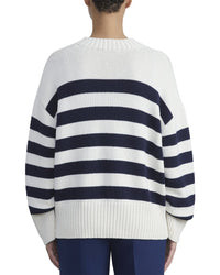 Lafayette 148 New York Nautical Striped Wool Sweater