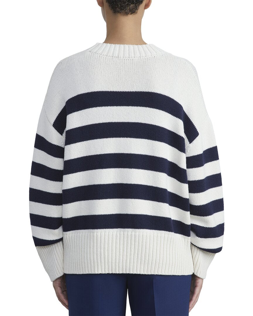 Lafayette 148 New York Nautical Striped Wool Sweater