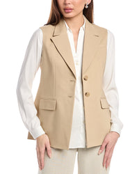 Anne Klein Petite Notch Collar Vest White