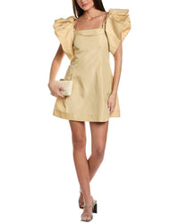 3.1 Phillip Lim Puff Sleeve Mini Dress Brown Multi 0
