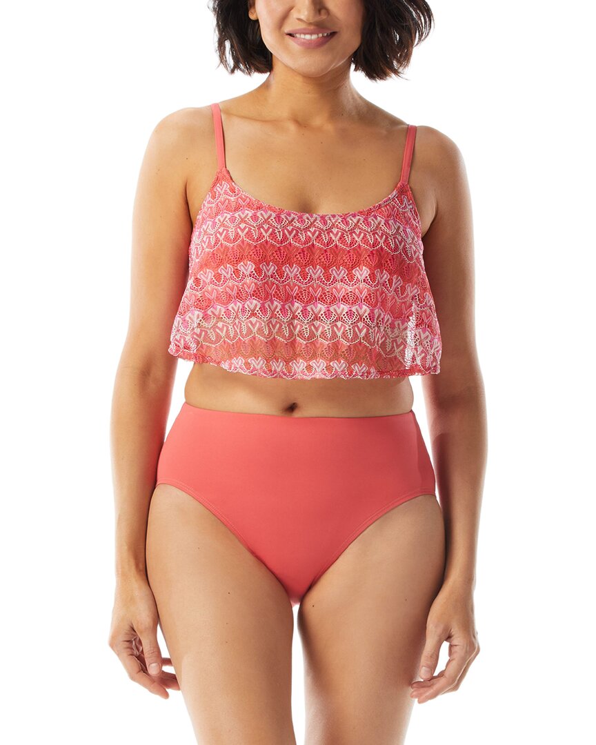 Coco Contours Bondi Crop Top Pink Multi Regular 8 (M)