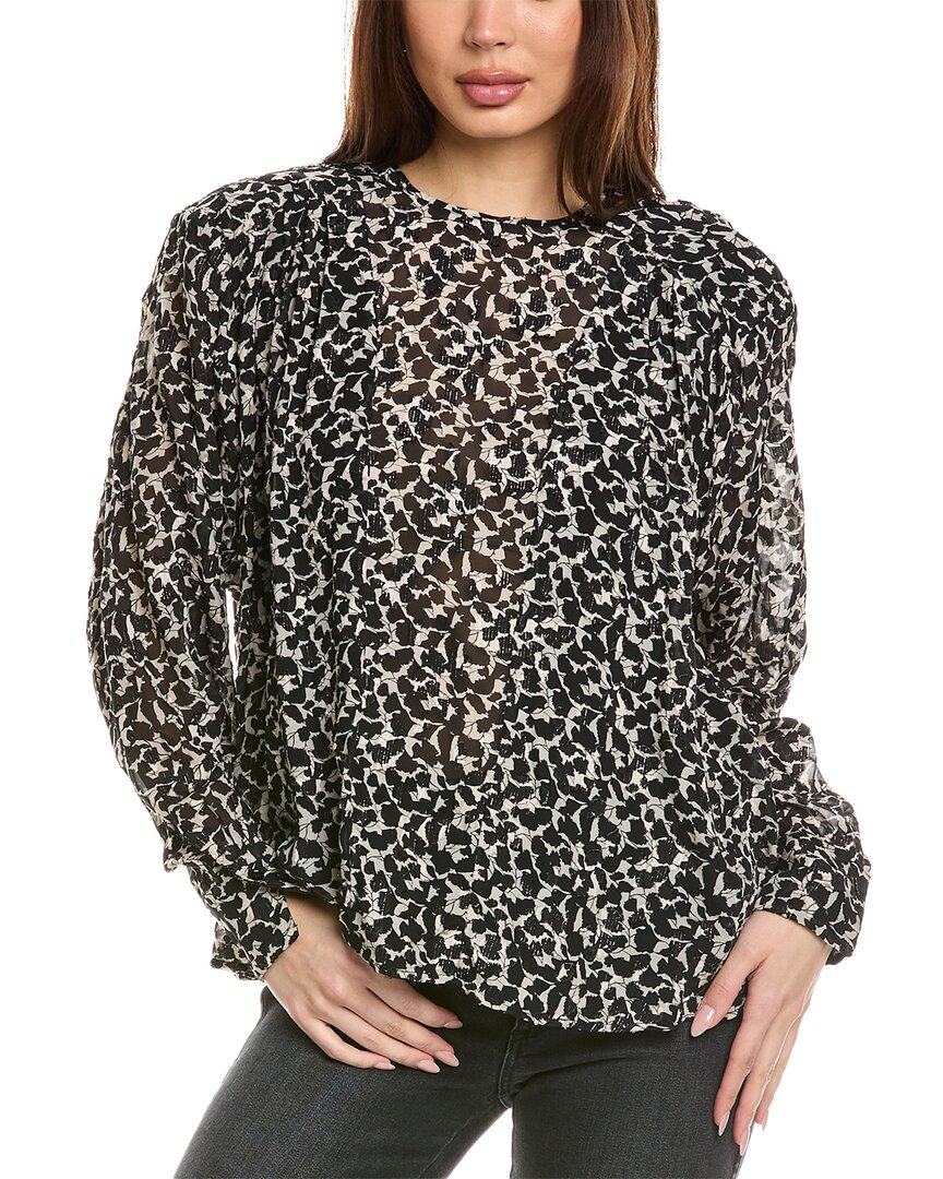 Isabel Marant E'toile Midway Silk-Blend Blouse Black