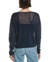 Vince Boat Neck Linen Pullover