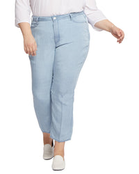 Nydj Plus Relaxed Summerville Stripes Straight Leg Jean