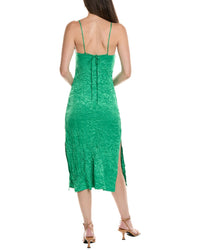 Ganni Crinkled Satin Slip Dress