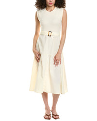 Colette Rose Belted Midi Dress White