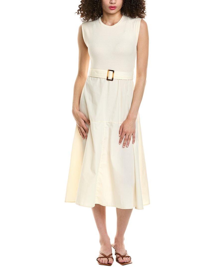 Colette Rose Belted Midi Dress White