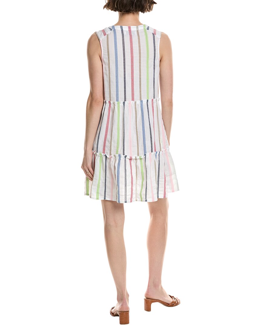 Michael Stars Womens Anna Tiered Mini Dress, L, White