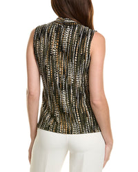Anne Klein The Triple Pleat Printed Top