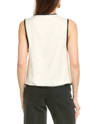 Weworewhat Tie-Front Linen-Blend Vest