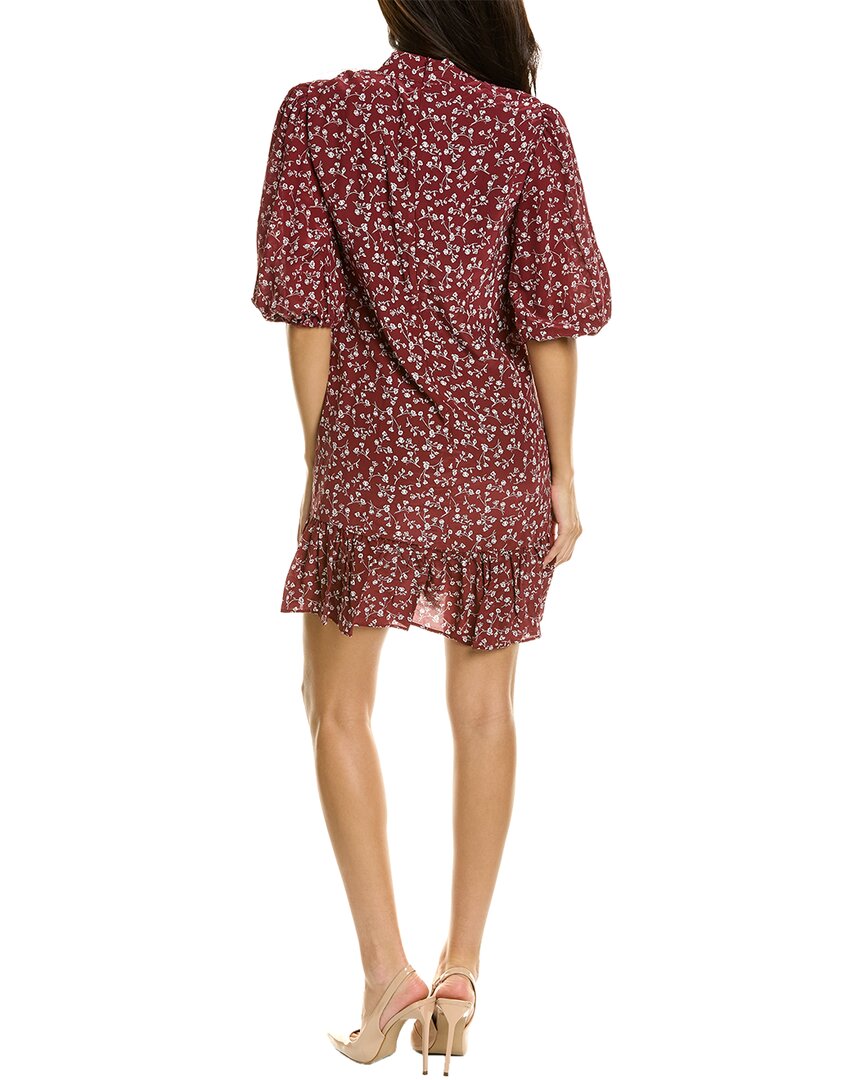 The Kooples Puff Sleeve Silk-Blend Mini Dress