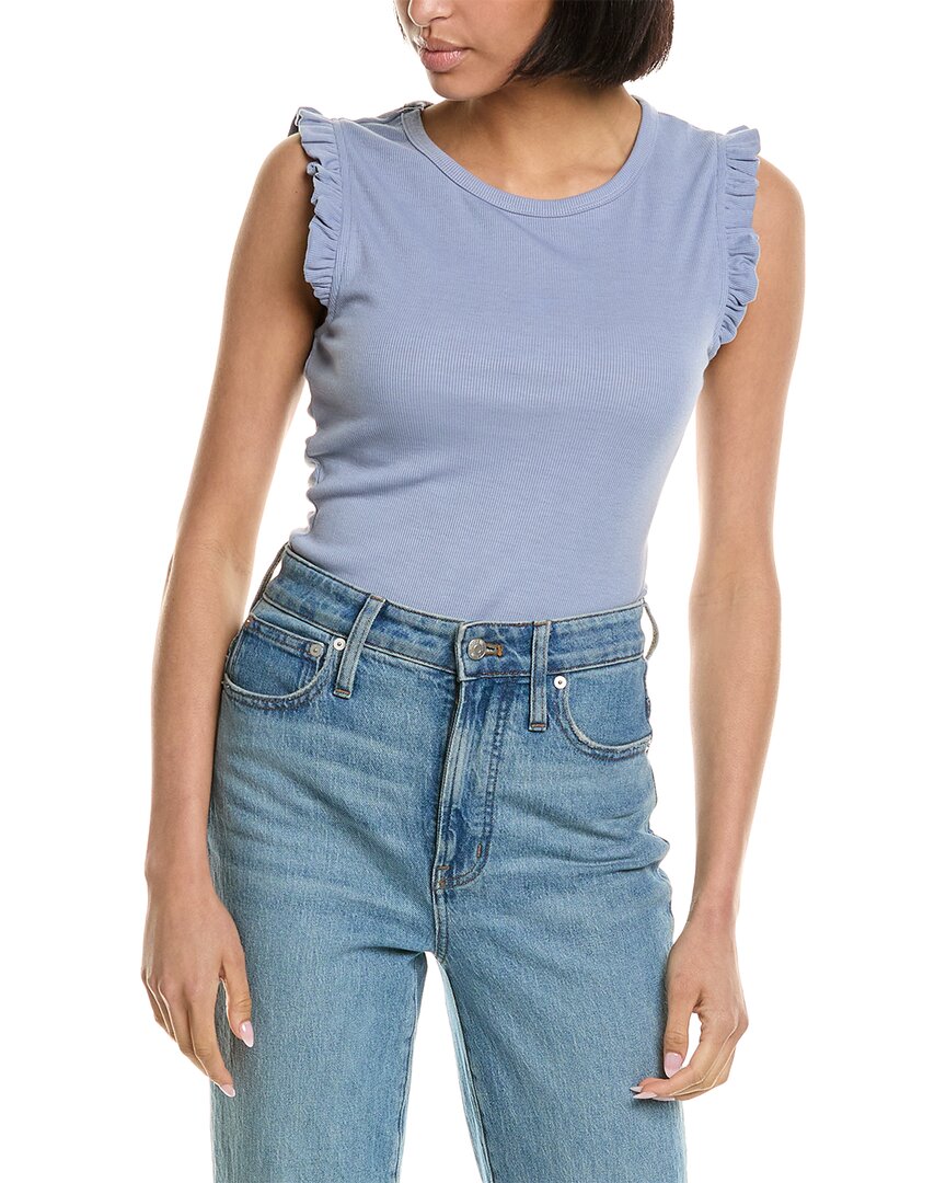 Brook + Lynn Ruffle Sleeve Bodysuit Blue